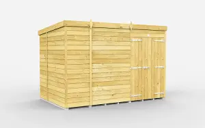 10 x 7 Feet Pent Shed - Double Door Without Windows - Wood - L214 x W302 x H201 cm