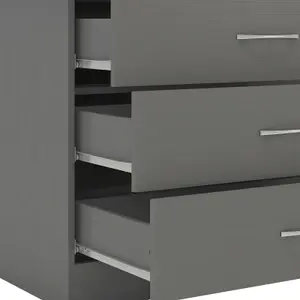 Nevada 3 Drawer Chest of Drawers 3D Effect Grey