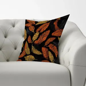 Orange Feather Leaves Cushions 33cm x 48cm