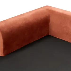 Corner Sofa FLAM Orange Velvet Right Hand