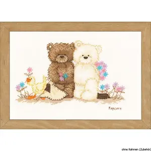 POPCORN FRIENDS - Counted Cross Stitch Kit: Popcorn Friends - Vervaco