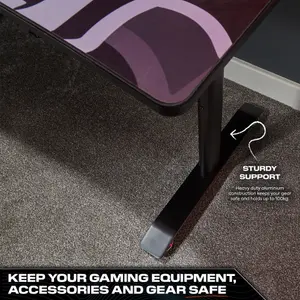 X-Rocker Cougar XL Height Adjustable Gaming Desk, 160cm Ultra Wide with FREE Mousepad - BLACK