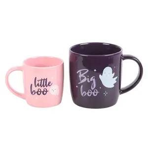 Something Different Big Boo Little Boo Mug Set Set (Pack of 2) Purple/Pink (One Size)