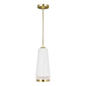 Elstead Carter 1 Light Pendant, Style A, Matt White, E27