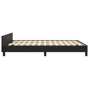 Berkfield Bed Frame with Headboard Black 180x200cm 6FT Super King Faux Leather