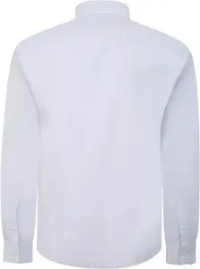 5XL Bigdude Classic Long Sleeve Poplin Shirt White - 5XL