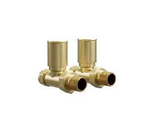 Banyetti Straight Radiator Valves - Brushed Brass