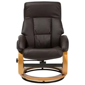 Massage Chair with Footstool FORCE Faux Leather Dark Brown