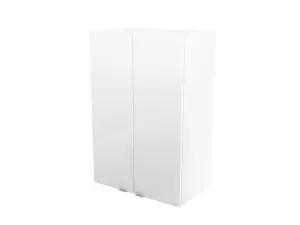 GoodHome Imandra Deep Gloss White Double Bathroom Wall cabinet (H)90cm (W)60cm