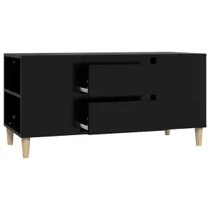 Berkfield TV Cabinet Black 102x44.5x50 cm Engineered Wood