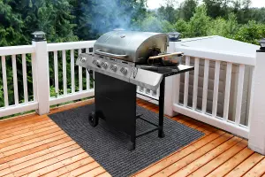 Protective grill mat 2126 for the terrace, outdoor - grey 100x120 cm