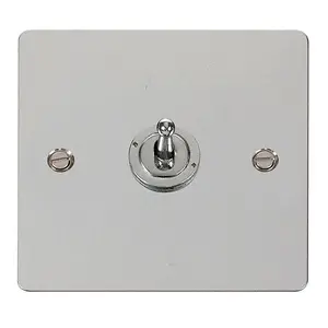 Flat Plate Polished Chrome Intermediate 10AX Toggle Light Switch - SE Home