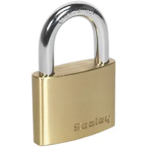 50mm Solid Brass Padlock with Hardened Steel Shackle and 3 Keys for Enhanced Security