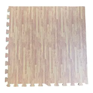 Interlocking EVA Floor Mats Light Oak Effect 60cmx60cm Pack of 48