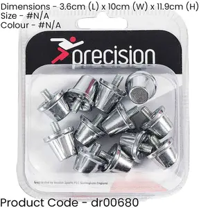 12 PACK - Metal Alloy Football Studs - 8x 13mm & 4x 16mm - Screw In Soft Ground