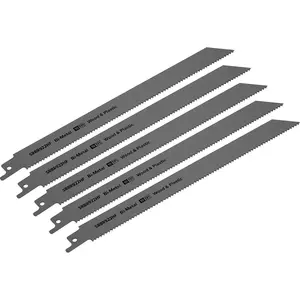 5 Pack 230mm Bi-Metal Reciprocating Saw Blades for Wood and Plastic Cutting