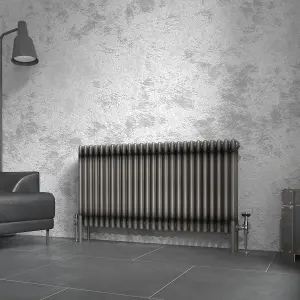 Right Radiators 600x1190 mm Horizontal Traditional 4 Column Cast Iron Style Radiator Raw Metal