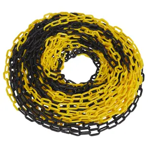 Sealey Safety Chain Black & Yellow With High Visibility 25m x 6mm BYC25M