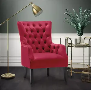 Velvet Scarlet Red Gabriella Accent Chair