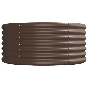 Berkfield Garden Planter Powder-coated Steel 440x80x36 cm Brown