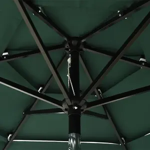 Berkfield 3-Tier Parasol with Aluminium Pole Green 2 m