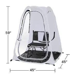 Personal Pop-up Weather Shelter Pod / Spectator Tent / Fishing Shelter - White XL