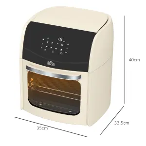 HOMCOM 12L Air Fryer Oven with 8 Preset Modes Rapid Air Circulation Cream