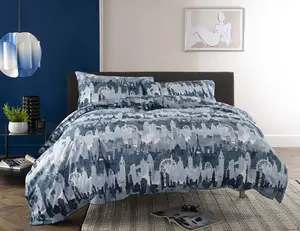 The Lyndon Company - NY/LDN/PAR/MUN Blue Duvet Set