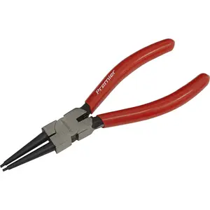 140mm Straight Nose Internal Circlip Pliers with Spring-Loaded Jaws and Non-Slip Grip