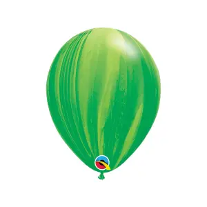 Qualatex Superagate Latex Swirl Balloons (Pack of 25) Green/Lime Green (One Size)