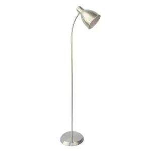 First Choice Lighting Set of 2 Carter Satin Nickel Floor Lamps