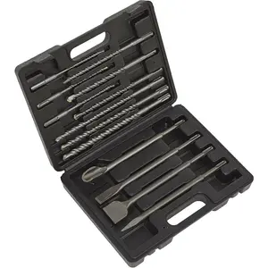 Premium 13 Piece SDS Plus Drill Bit and Chisel Set with Storage Case