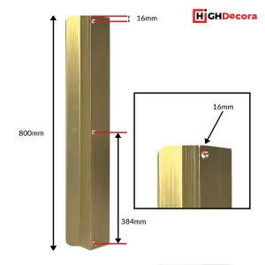 highdecora Long Profile Pull Handle V Style for Furniture Wardrobe, Kitchen Cabinet, TV Unit, Drawer (2, Gold)