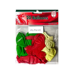 Latex Plain Balloons (Pack of 20) Multicoloured (One Size)