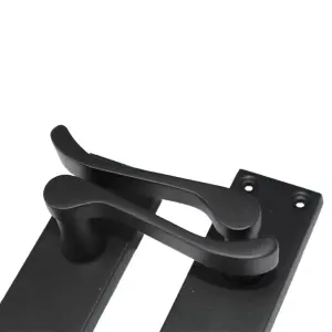 Door Handles Victorian Scroll Lever Lock - Matt Black Pack 150 x 40mm