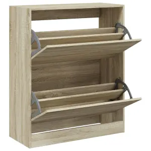 Berkfield Shoe Cabinet Sonoma Oak 80x34x96.5 cm Engineered Wood