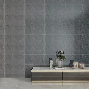 10 Pcs Dark Grey  PVC Waterproof & Oil-Proof Marble Tile Stickers for Kitchen Bathroom 60cm L x 30cm W