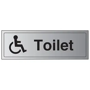 Disabled Toilet - General Door Sign - Rigid Plastic - 300x100mm (x3)