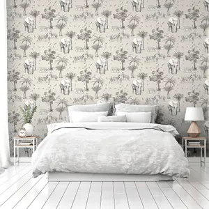 Arthouse Safari Lagoon Grey Wallpaper