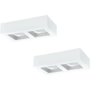 2 PACK Wall / Ceiling Light Modern White Box Lamp 255mm x 140mm 6.3W LED