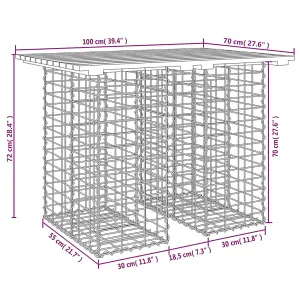 Berkfield Garden Bench Gabion Design 100x70x72 cm Solid Wood Pine