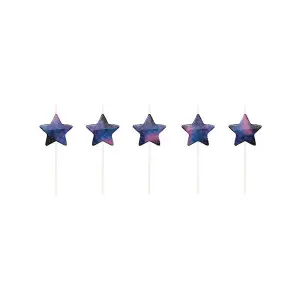 Creative Party Stars Pick Candles (Pack of 5) Multicoloured (One Size)