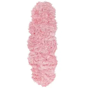 Faux Sheepskin Rug Pink MAMUNGARI