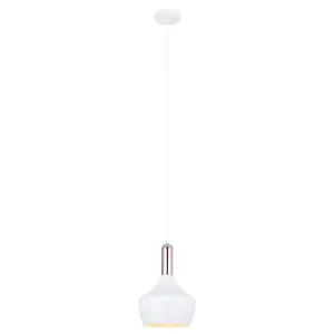 Luminosa Modern Hanging Pendant White, Copper 1 Light , E27