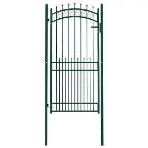 Berkfield Fence Gate with Spikes Steel 100x200 cm Green