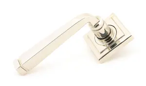 From The Anvil Polished Nickel Avon Round Lever on Rose Set (Square) - Unsprung