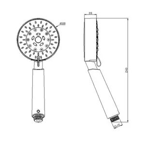 Water Saving Showerhead - Chrome 5 Function Spray Pattern Settings Energy Saving