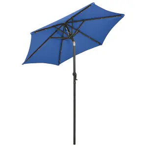 Berkfield Parasol with LED Lights Azure Blue 200x211 cm Aluminium