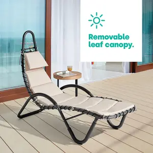 LIVIVO Luxury Soft Padded Sun Lounger with a Sunshade Canopy