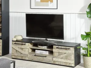 Beliani Industrial TV Stand Light Wood SALTER